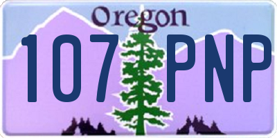 OR license plate 107PNP