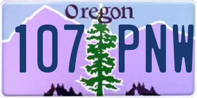 OR license plate 107PNW