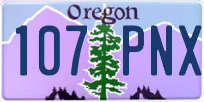 OR license plate 107PNX