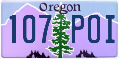 OR license plate 107POI