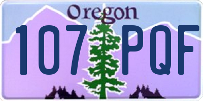 OR license plate 107PQF