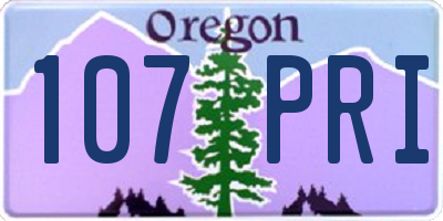 OR license plate 107PRI