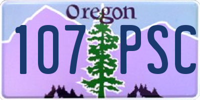 OR license plate 107PSC