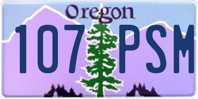 OR license plate 107PSM