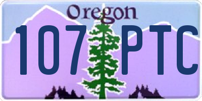 OR license plate 107PTC