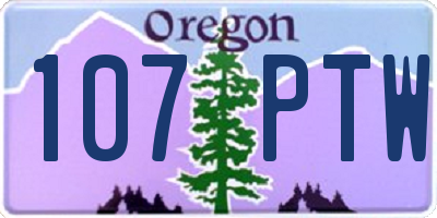 OR license plate 107PTW