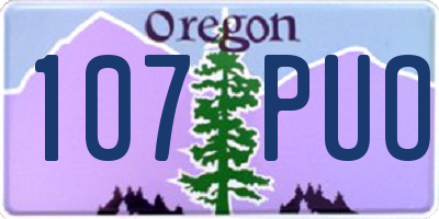 OR license plate 107PUO