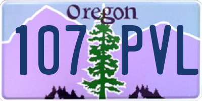 OR license plate 107PVL