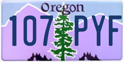 OR license plate 107PYF