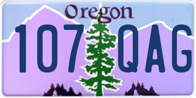 OR license plate 107QAG