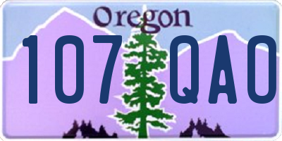 OR license plate 107QAO
