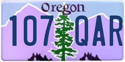 OR license plate 107QAR