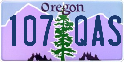OR license plate 107QAS