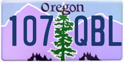 OR license plate 107QBL
