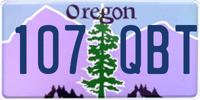 OR license plate 107QBT