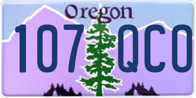 OR license plate 107QCO