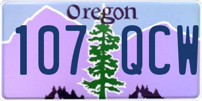 OR license plate 107QCW