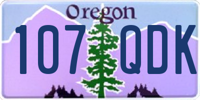 OR license plate 107QDK