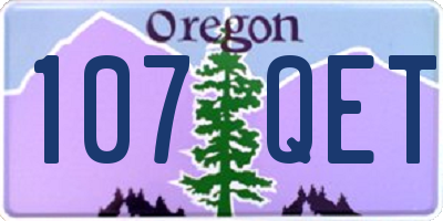 OR license plate 107QET