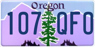 OR license plate 107QFO