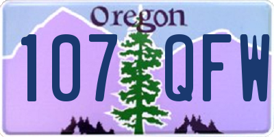 OR license plate 107QFW