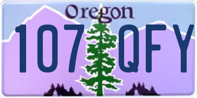 OR license plate 107QFY