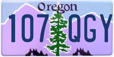 OR license plate 107QGY