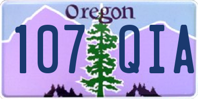 OR license plate 107QIA