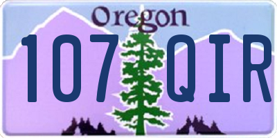 OR license plate 107QIR