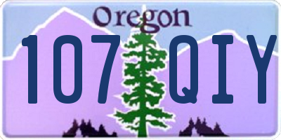 OR license plate 107QIY