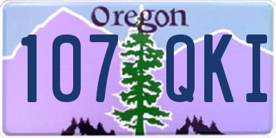 OR license plate 107QKI