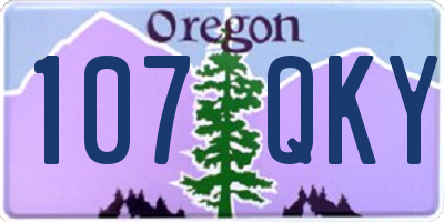 OR license plate 107QKY