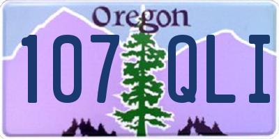 OR license plate 107QLI