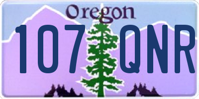 OR license plate 107QNR