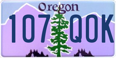 OR license plate 107QOK