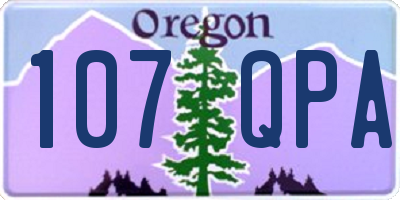 OR license plate 107QPA