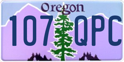 OR license plate 107QPC