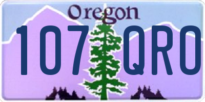 OR license plate 107QRO