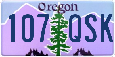 OR license plate 107QSK