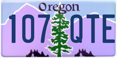 OR license plate 107QTE
