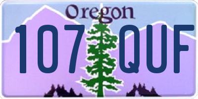 OR license plate 107QUF