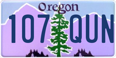 OR license plate 107QUN