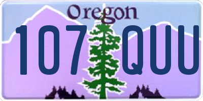 OR license plate 107QUU