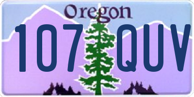 OR license plate 107QUV