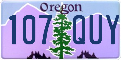 OR license plate 107QUY