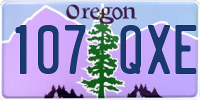 OR license plate 107QXE