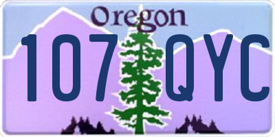 OR license plate 107QYC