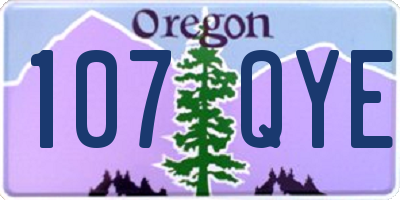 OR license plate 107QYE