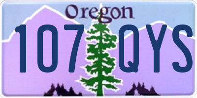 OR license plate 107QYS