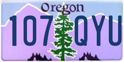OR license plate 107QYU